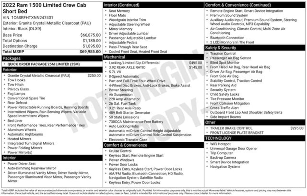 Used 2022 Ram 1500 Limited Truck Crew Cab