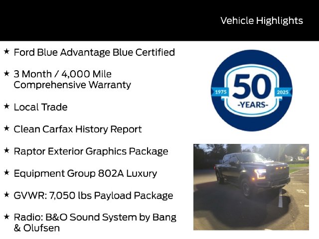 Certified 2020 Ford F-150 Raptor Truck SuperCrew Cab