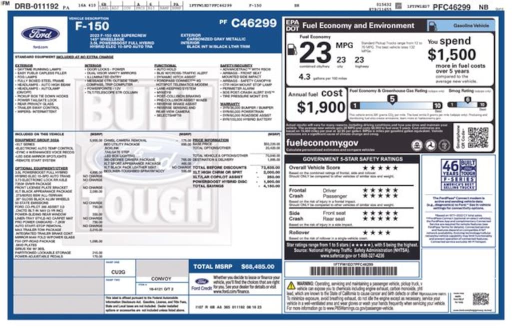 Used 2023 Ford F-150 XLT Truck SuperCrew Cab