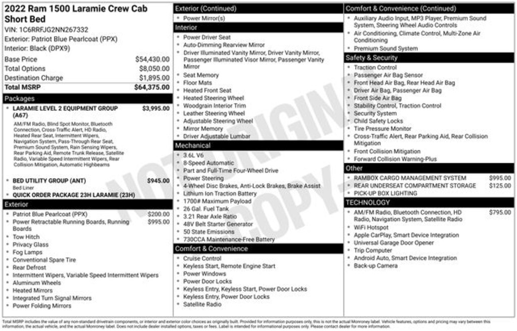Used 2022 Ram 1500 Laramie Truck Crew Cab