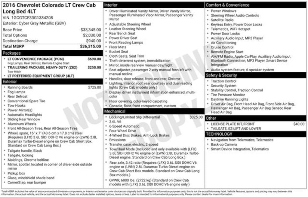 Used 2016 Chevrolet Colorado LT Truck Crew Cab