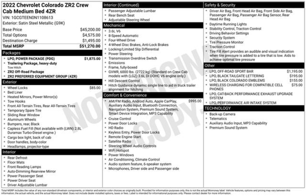 Used 2022 Chevrolet Colorado ZR2 Truck Crew Cab