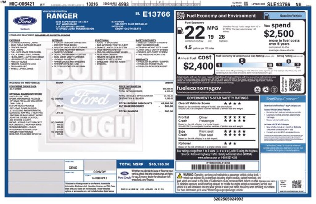 Used 2025 Ford Ranger XLT Truck SuperCrew