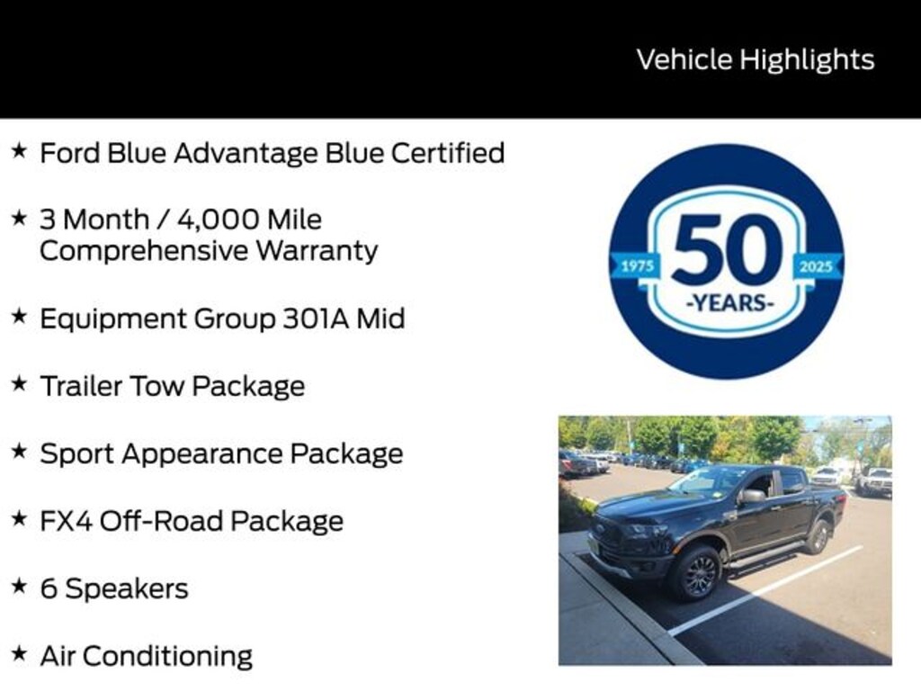 Certified 2020 Ford Ranger XLT Truck SuperCrew