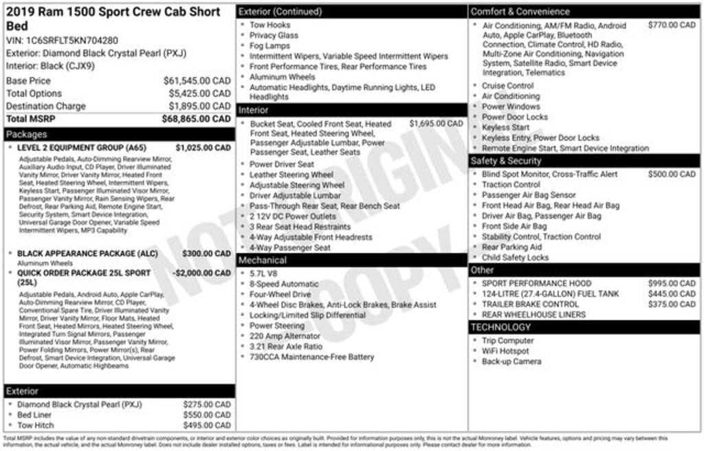 Used 2019 Ram 1500 Sport Truck Crew Cab