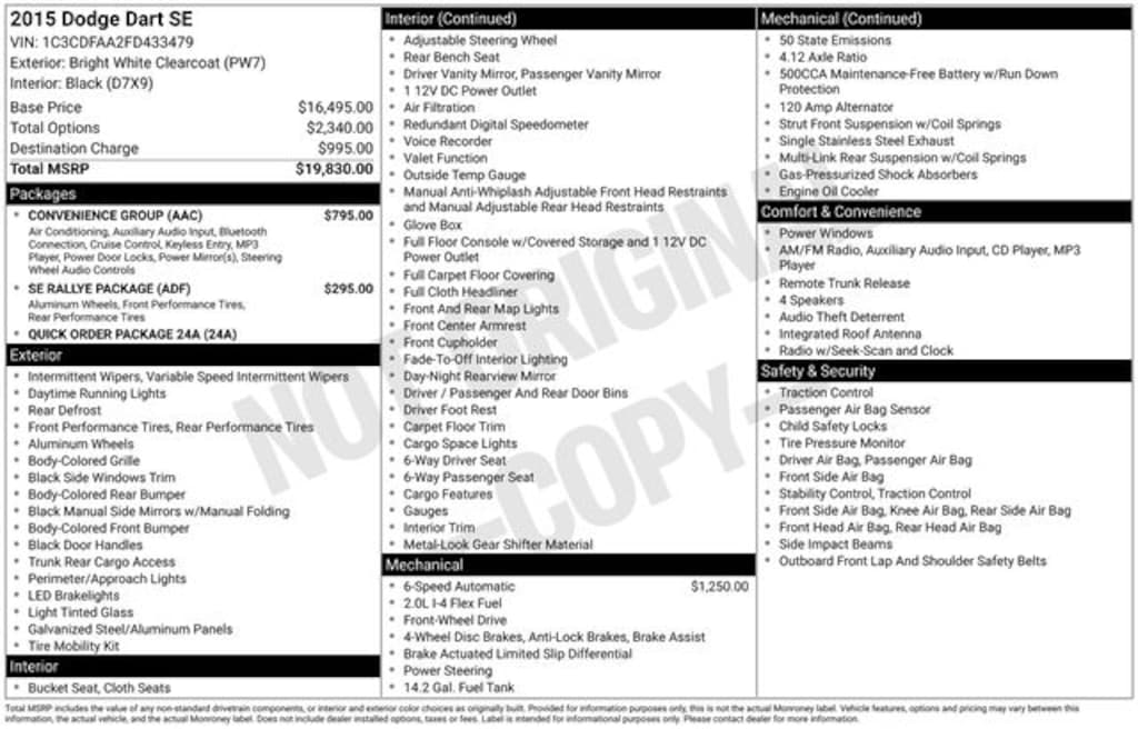 Used 2015 Dodge Dart SE Sedan