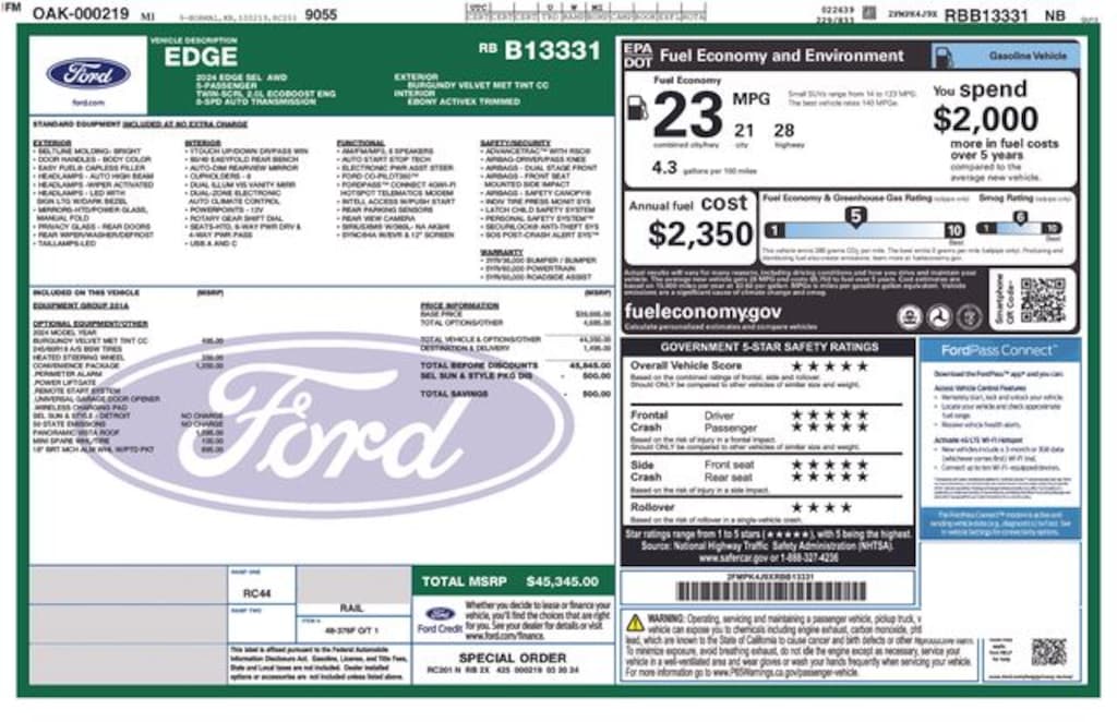 Used 2024 Ford Edge SEL SUV