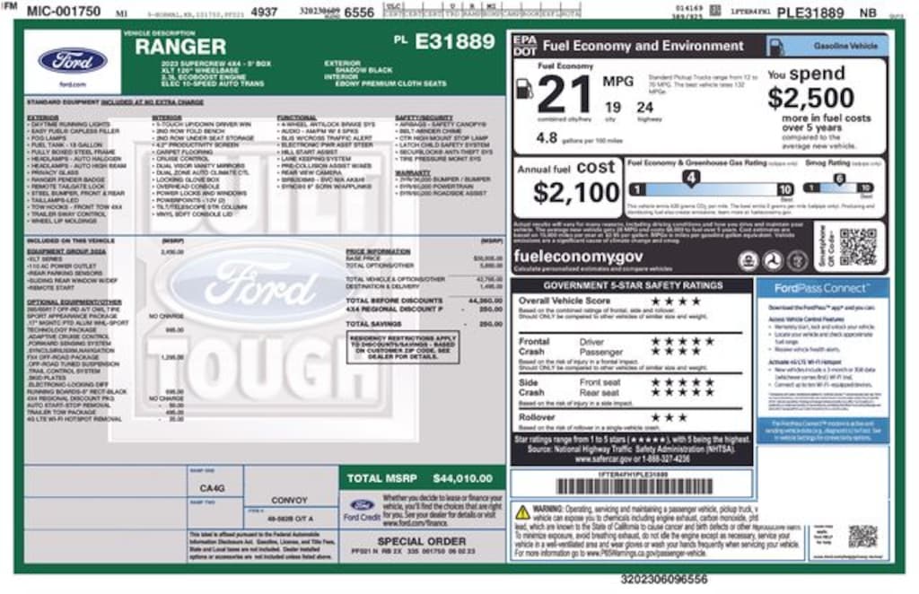 Used 2023 Ford Ranger XLT Truck SuperCrew