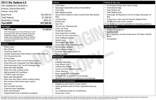Used 2012 Kia Sedona LX Van