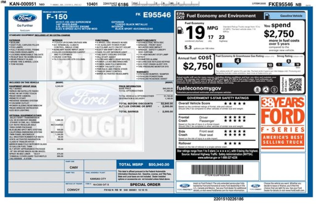 Used 2015 Ford F-150 XLT Truck SuperCrew Cab