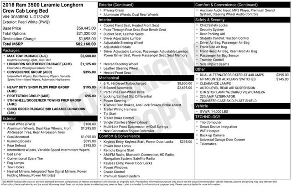 Used 2018 Ram 3500 Laramie Longhorn Truck Crew Cab