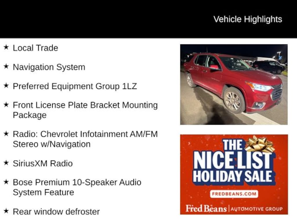 Used 2019 Chevrolet Traverse Premier SUV