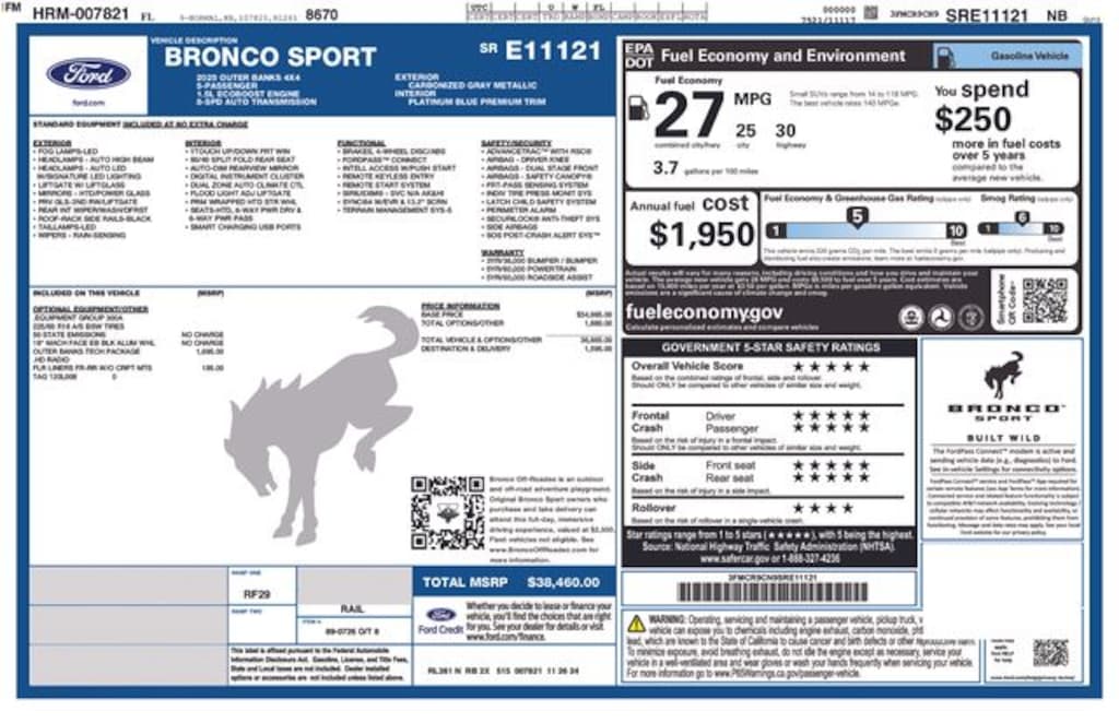 Used 2025 Ford Bronco Sport Outer Banks SUV