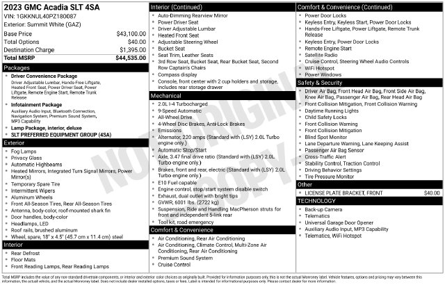Used 2023 GMC Acadia SLT SUV