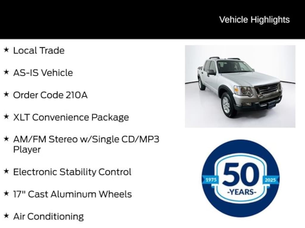 Used 2009 Ford Explorer Sport Trac XLT SUV