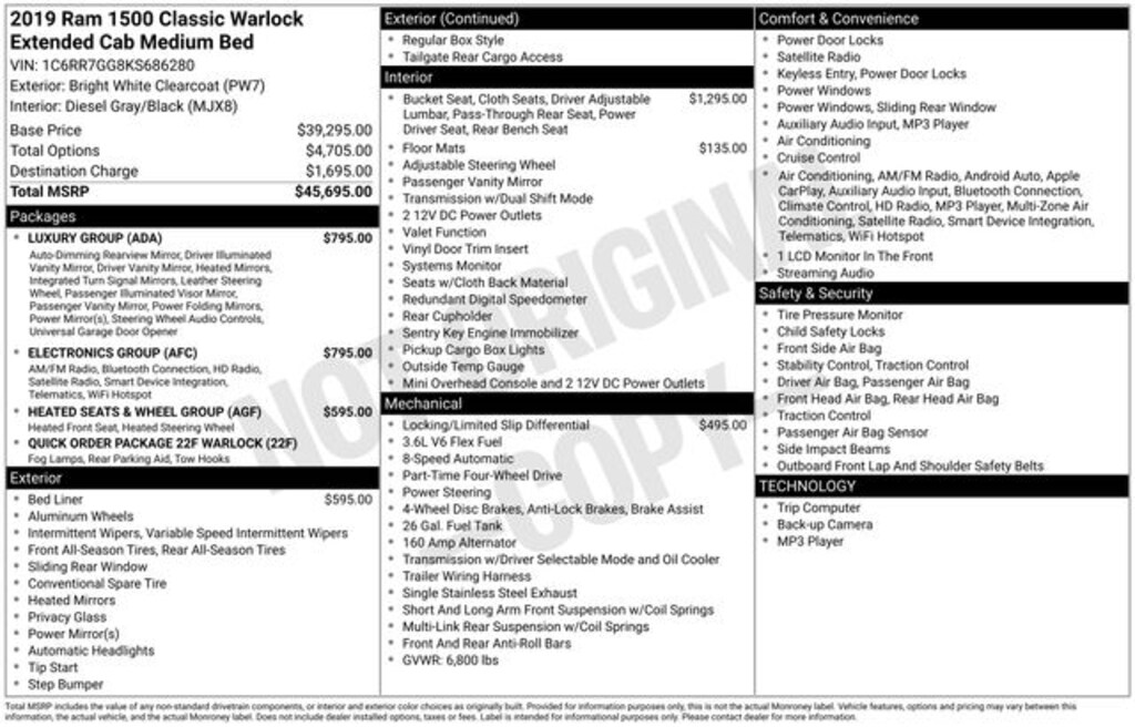 Used 2019 Ram 1500 Classic Warlock Truck Quad Cab