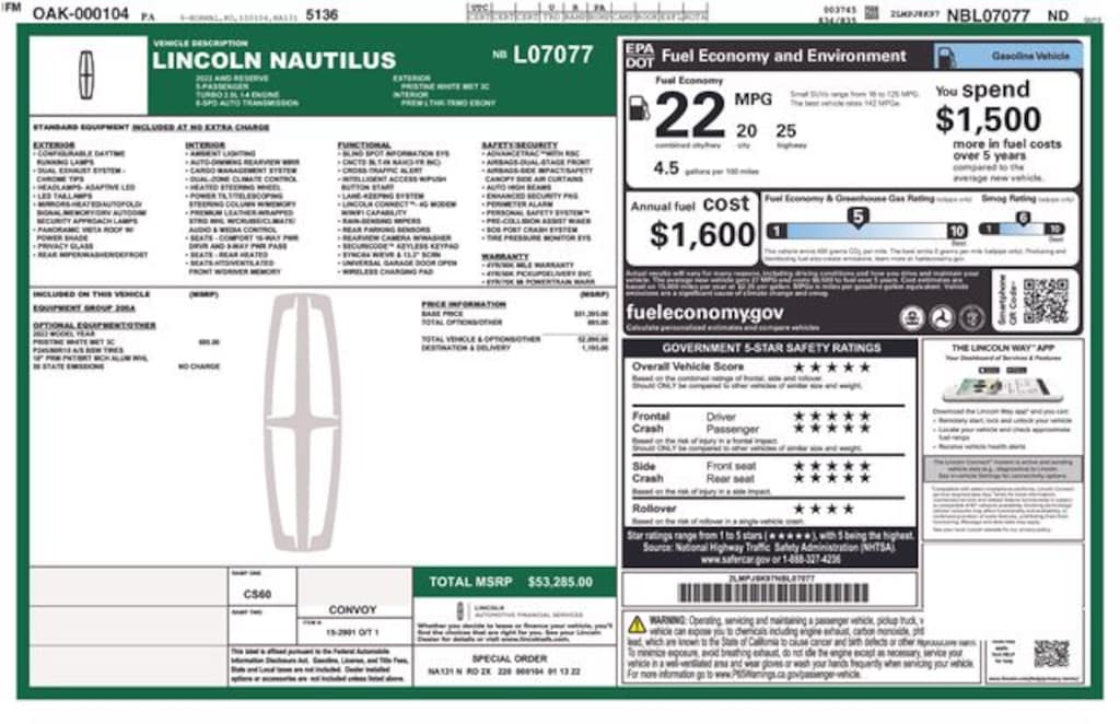 Used 2022 Lincoln Nautilus Reserve SUV