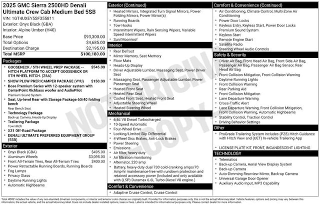 Used 2025 GMC Sierra 2500HD Denali Ultimate Truck Crew Cab