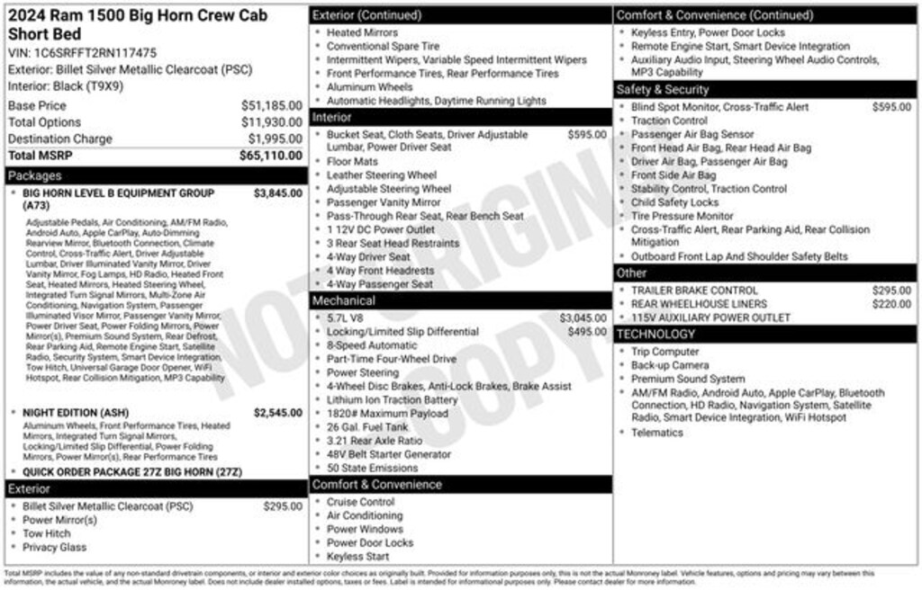 Used 2024 Ram 1500 Big Horn/Lone Star Truck Crew Cab