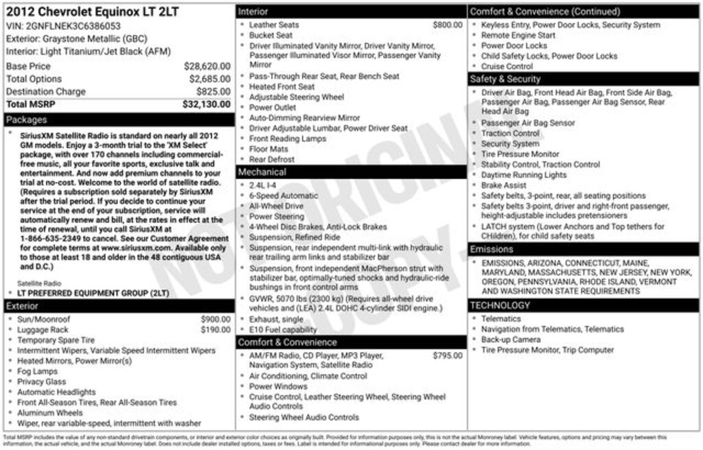 Used 2012 Chevrolet Equinox LT SUV