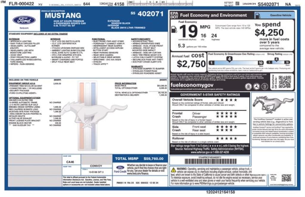 Certified 2025 Ford Mustang GT Premium Coupe