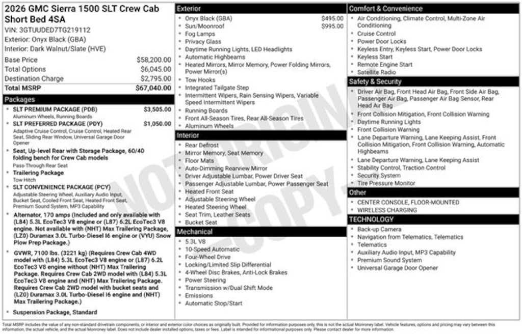 Used 2026 GMC Sierra 1500 SLT Truck Crew Cab