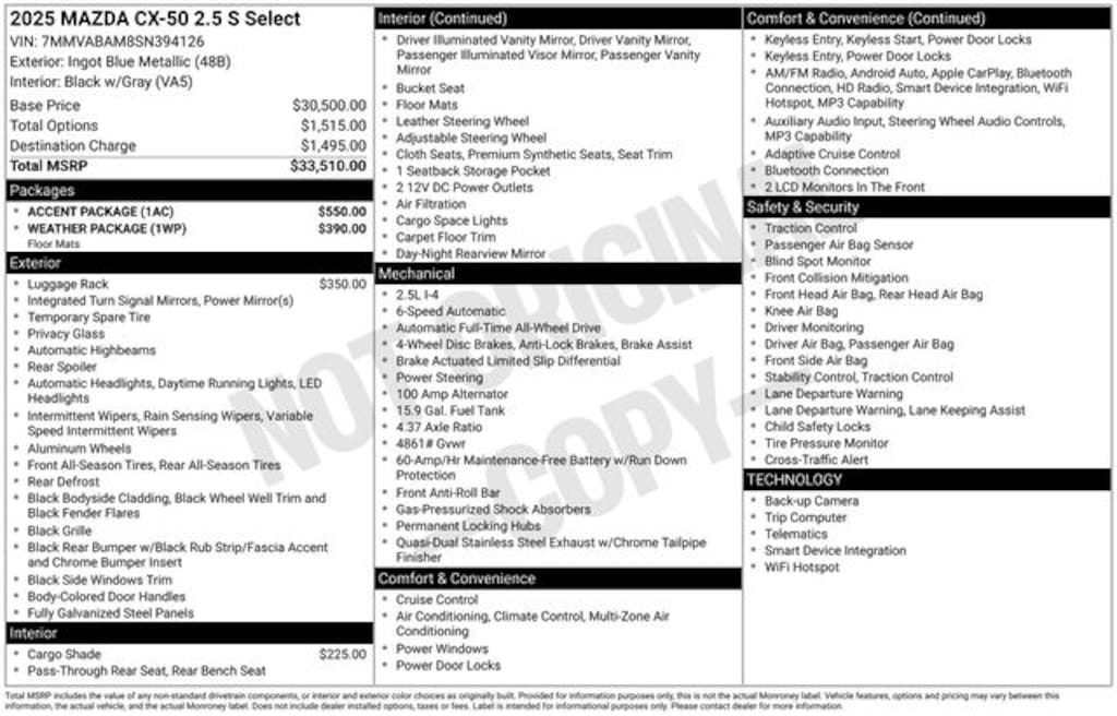 Used 2025 Mazda CX-50 2.5 S Select Package SUV