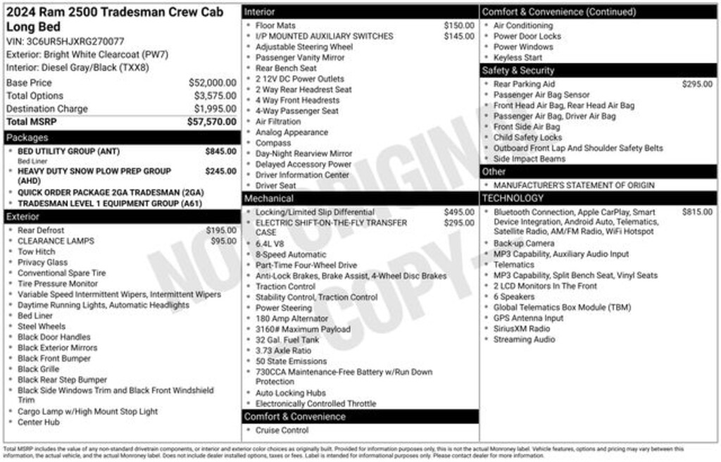 Used 2024 Ram 2500 Tradesman Truck Crew Cab