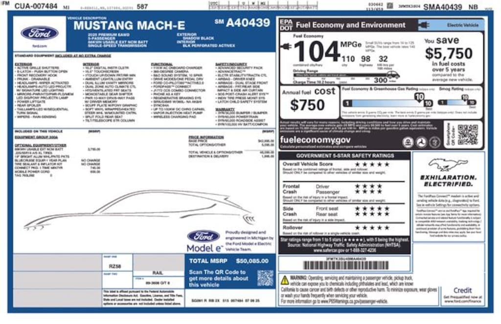 Used 2025 Ford Mustang Mach-E Premium SUV