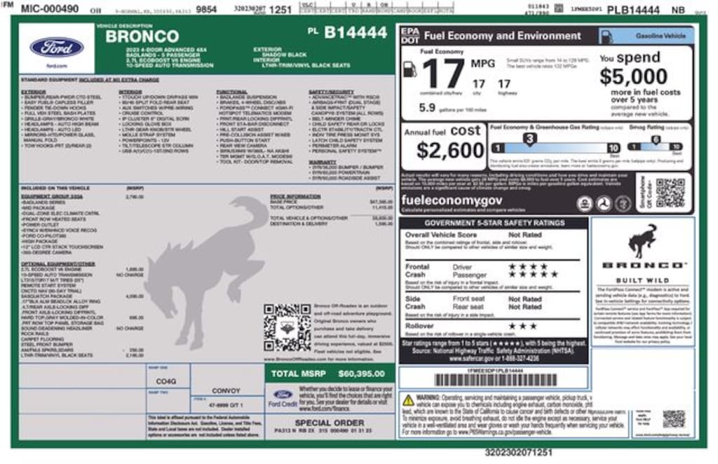 Used 2023 Ford Bronco Badlands SUV