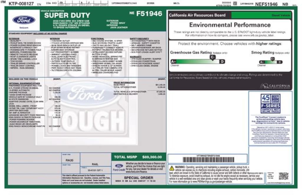 Used 2022 Ford F-450SD King Ranch Truck Crew Cab