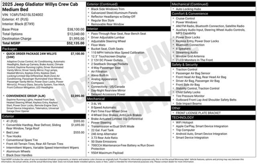 Used 2025 Jeep Gladiator Willys Truck Crew Cab