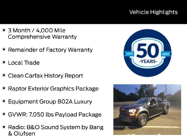 Certified 2020 Ford F-150 Raptor Truck SuperCrew Cab