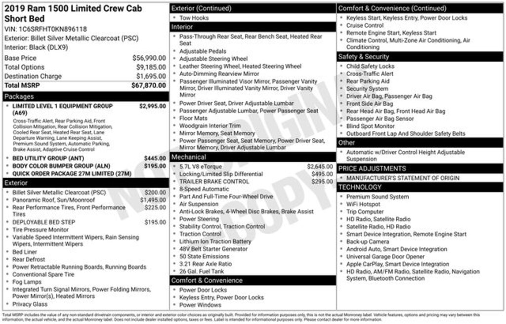 Used 2019 Ram 1500 Limited Truck Crew Cab