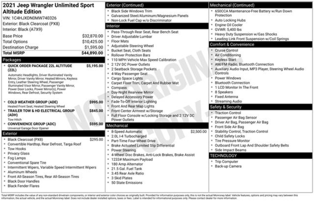 Used 2021 Jeep Wrangler Unlimited Sport Altitude SUV