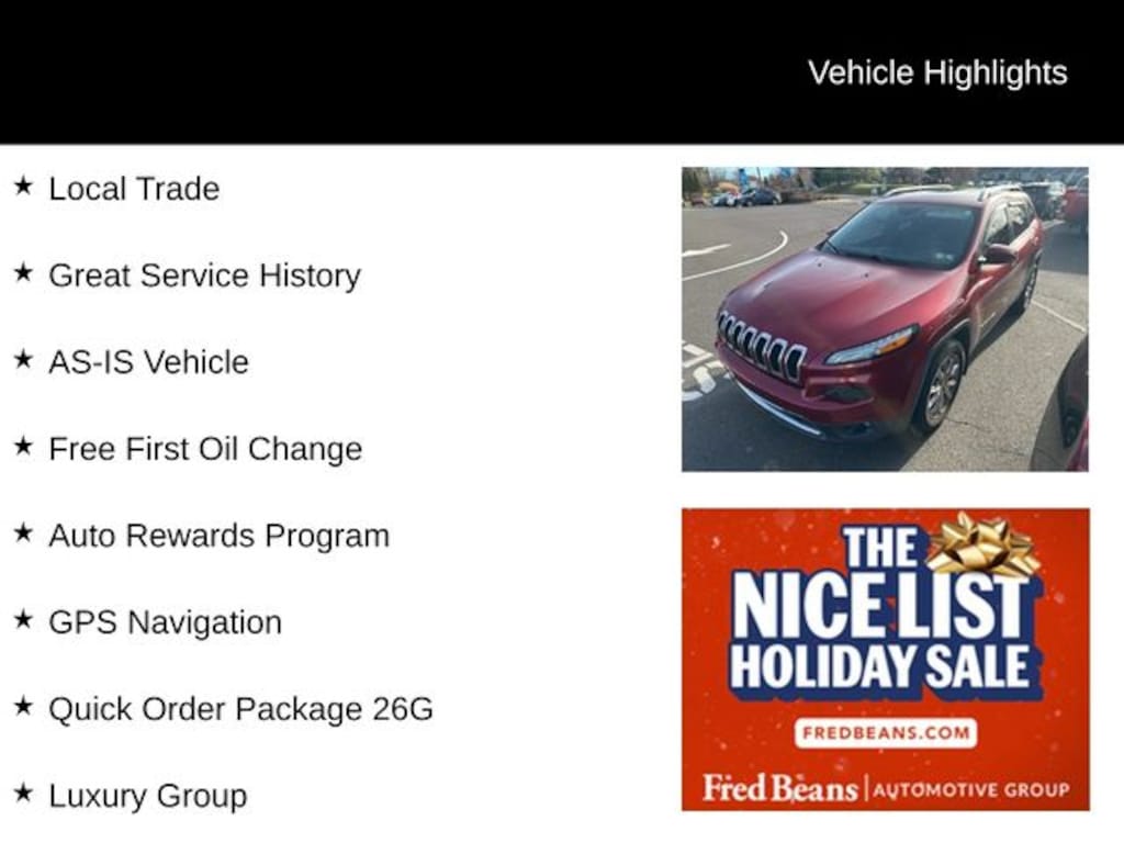 Used 2015 Jeep Cherokee Limited SUV