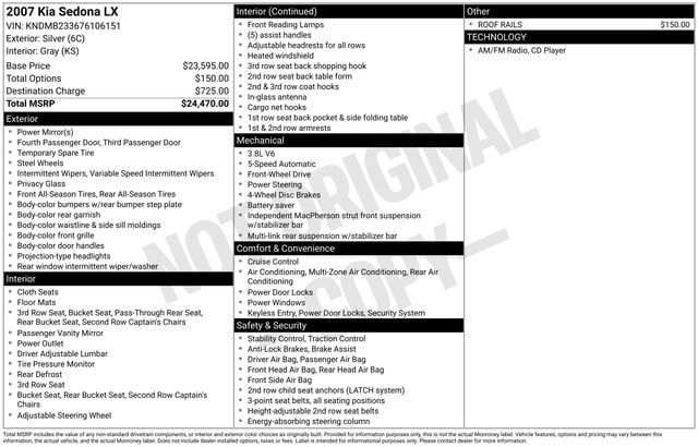 2007 Kia Sedona LX - Photo 10