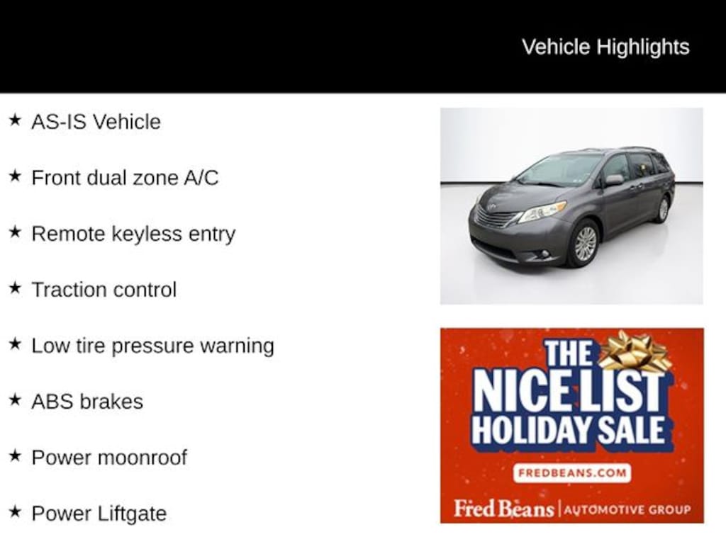 Used 2013 Toyota Sienna XLE Minivan/Van