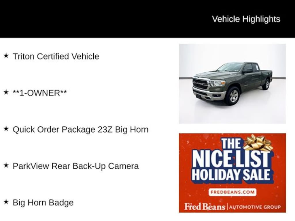 Certified 2021 Ram 1500 Big Horn/Lone Star Truck