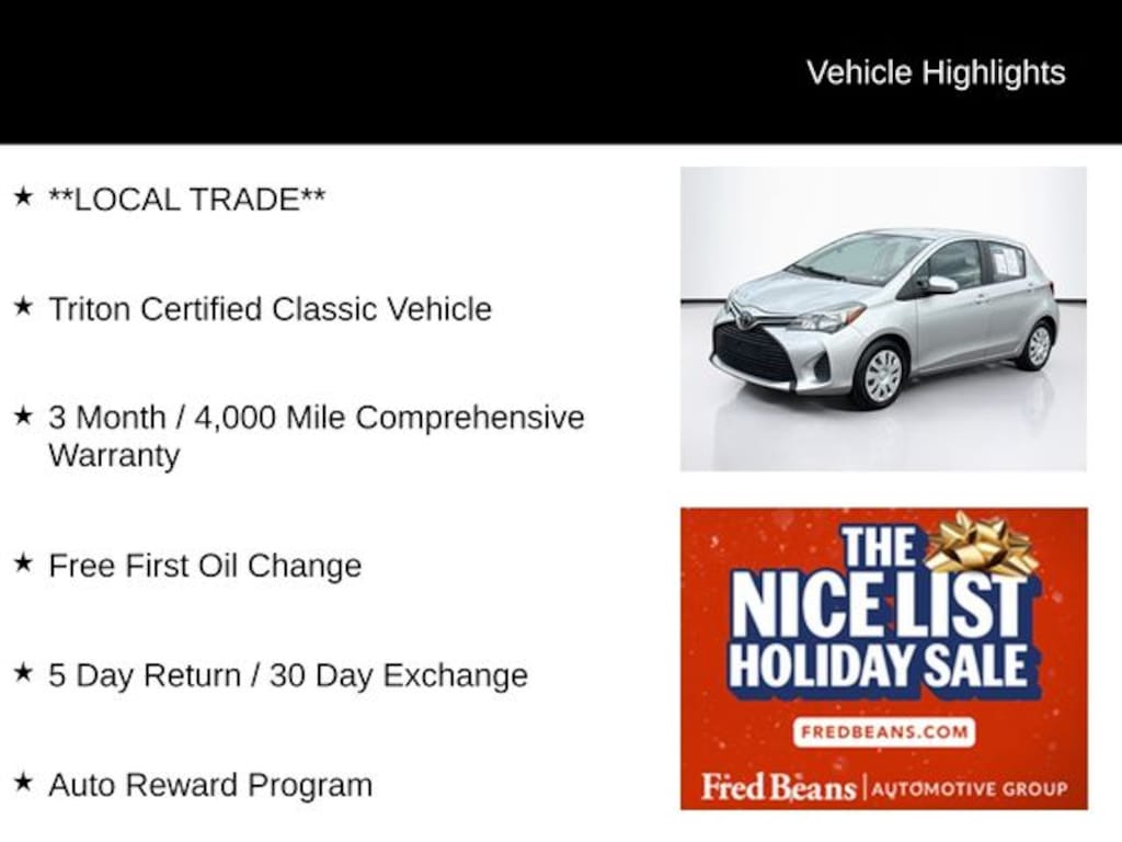 Used 2017 Toyota Yaris 5-Door Hatchback