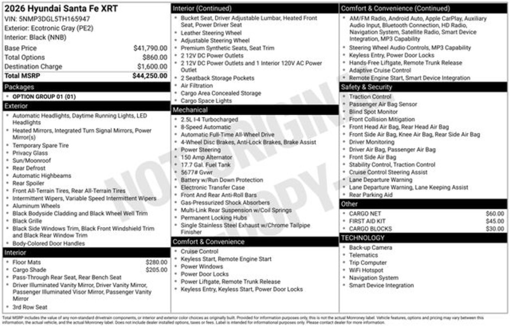 New 2026 Hyundai Santa Fe XRT SUV
