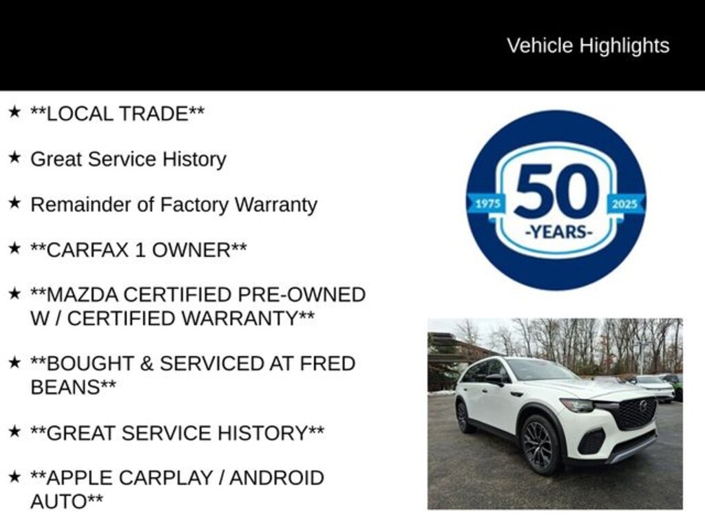 Certified 2025 Mazda CX-70 Plug-In Hybrid Premium Package SUV