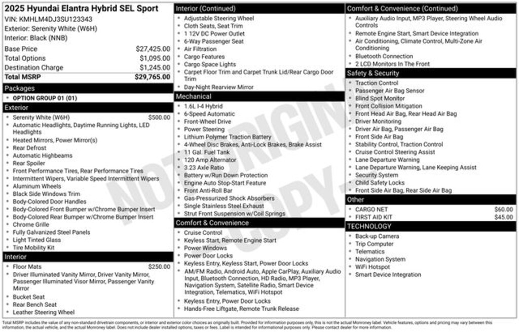 New 2025 Hyundai Elantra Hybrid SEL Sport Sedan