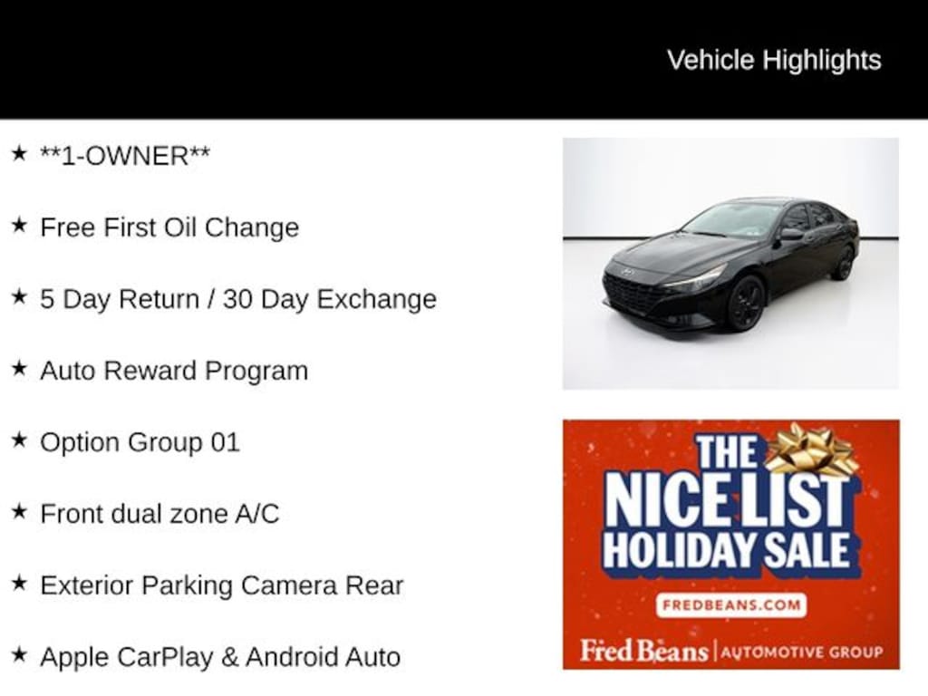 Certified 2023 Hyundai Elantra SEL Sedan