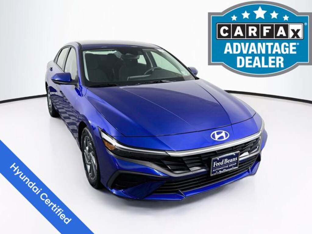 Certified 2025 Hyundai Elantra Hybrid Blue Sedan