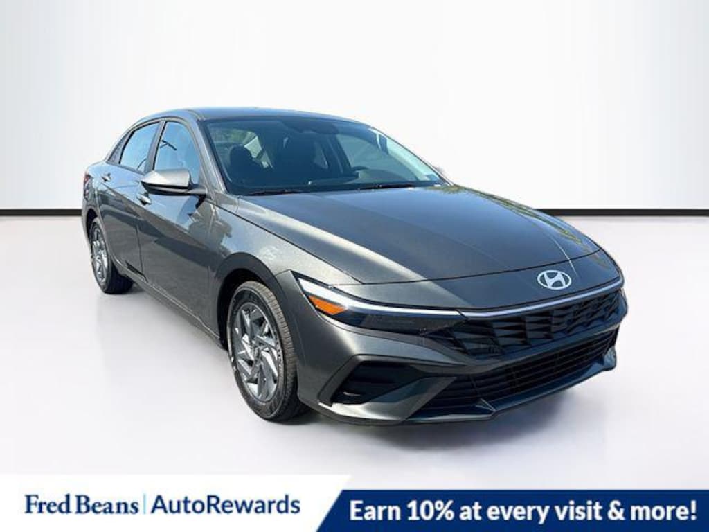 New 2026 Hyundai Elantra Hybrid Blue Sedan