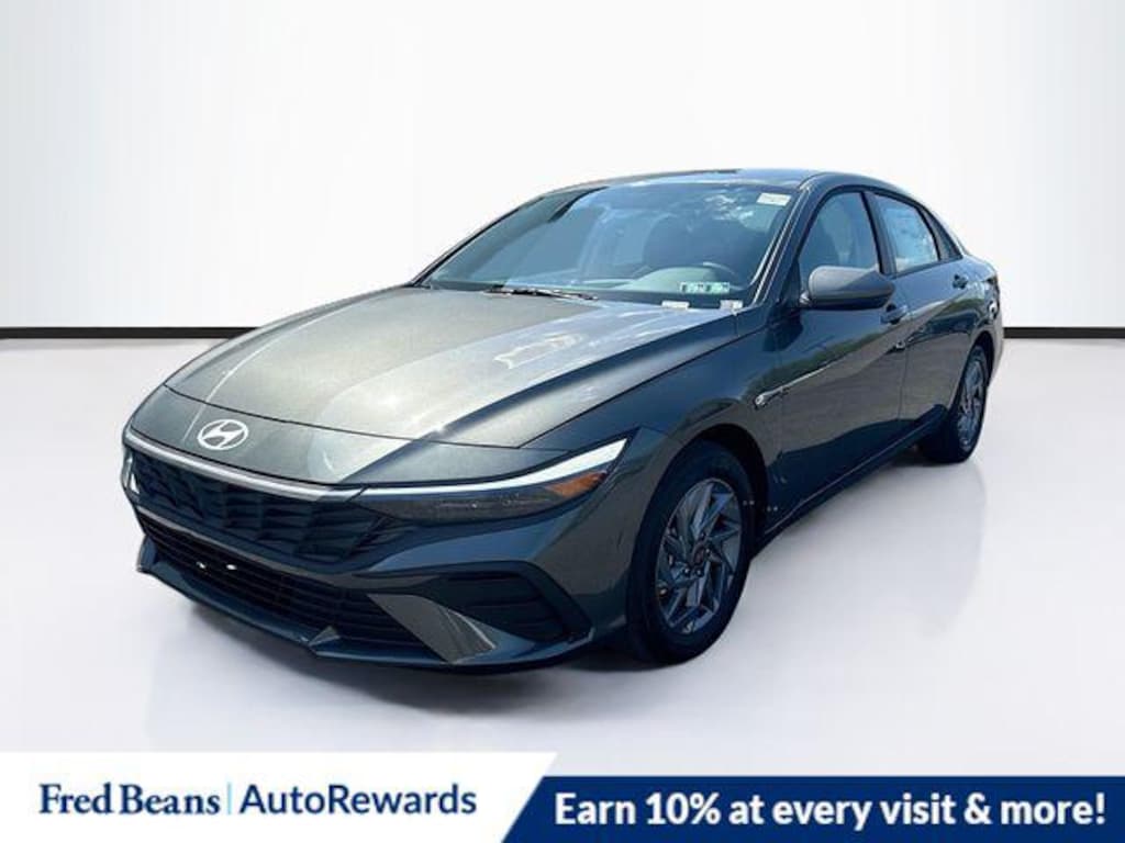 New 2026 Hyundai Elantra Hybrid Blue Sedan