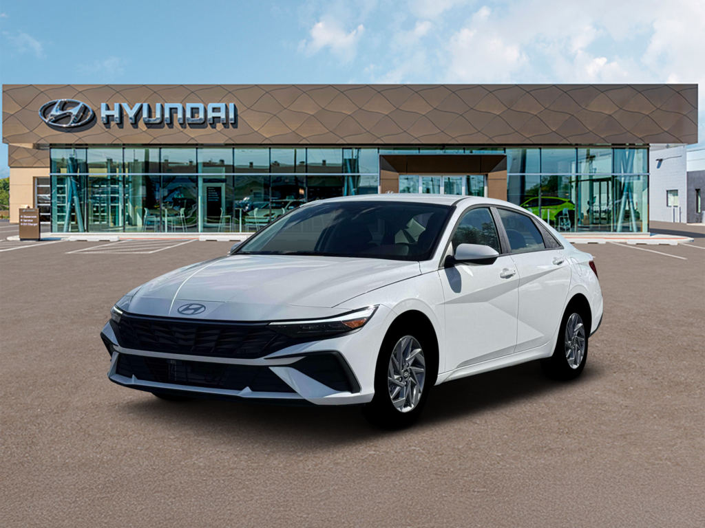 New 2026 Hyundai Elantra Hybrid Blue Sedan