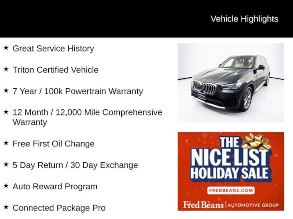 Certified 2022 BMW X3 xDrive30i SUV