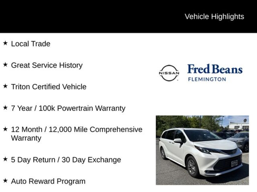 Certified 2022 Toyota Sienna XLE Van Passenger Van